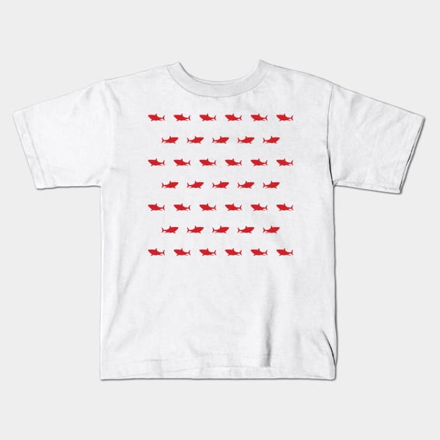 Shark | Red Kids T-Shirt by HalamoDesigns